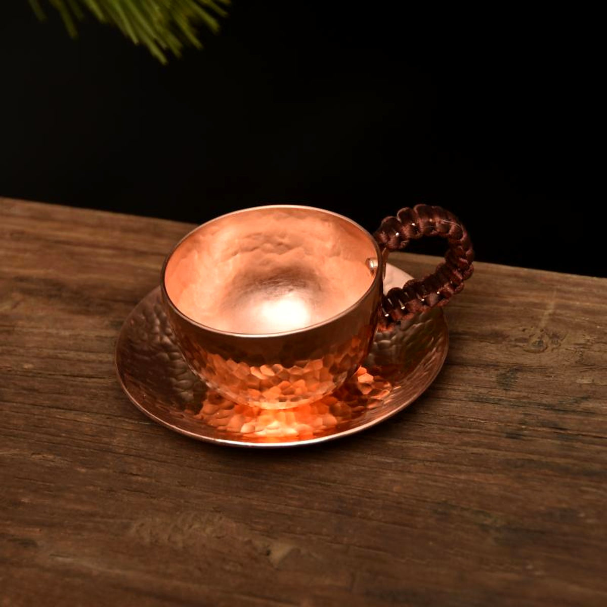 Hammered Copper Cup and Saucer - view 5