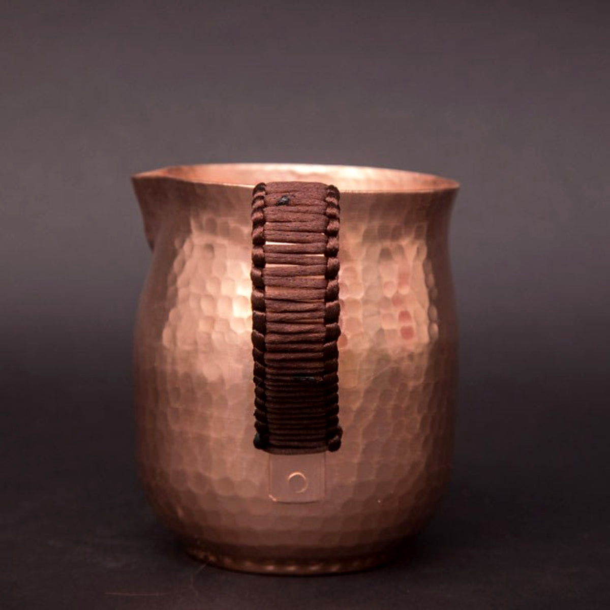 Hammered Copper Jug with Woven Handle - view 3