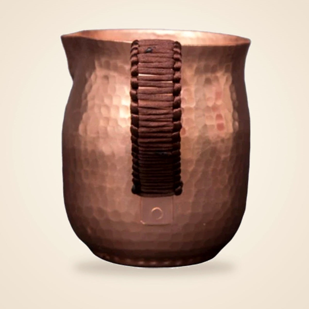 Hammered Copper Jug with Woven Handle - view 4