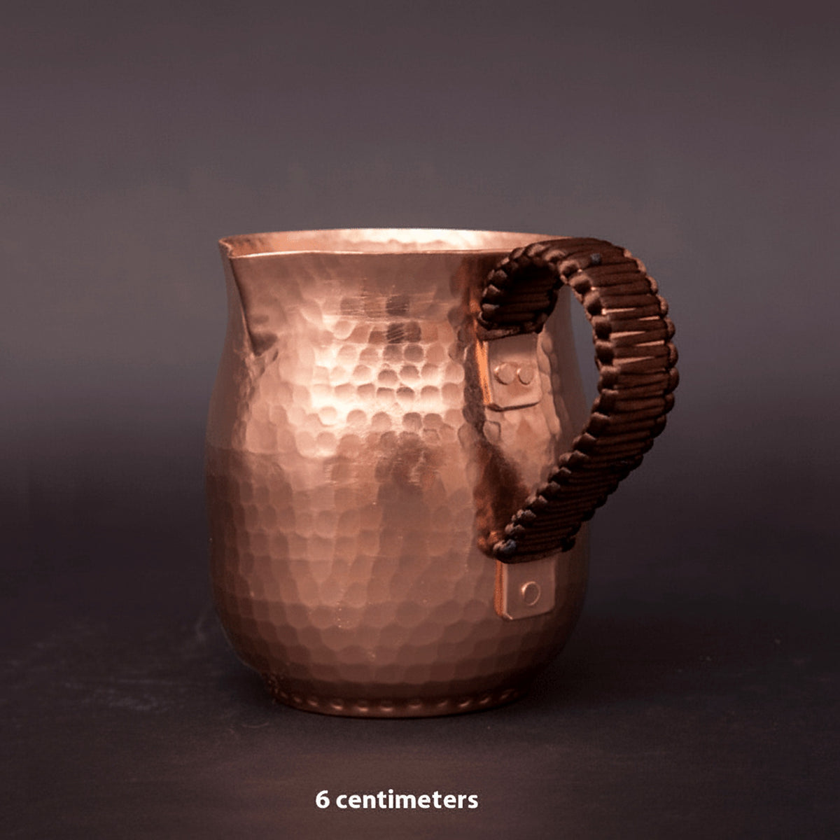 Hammered Copper Jug with Woven Handle - view 5