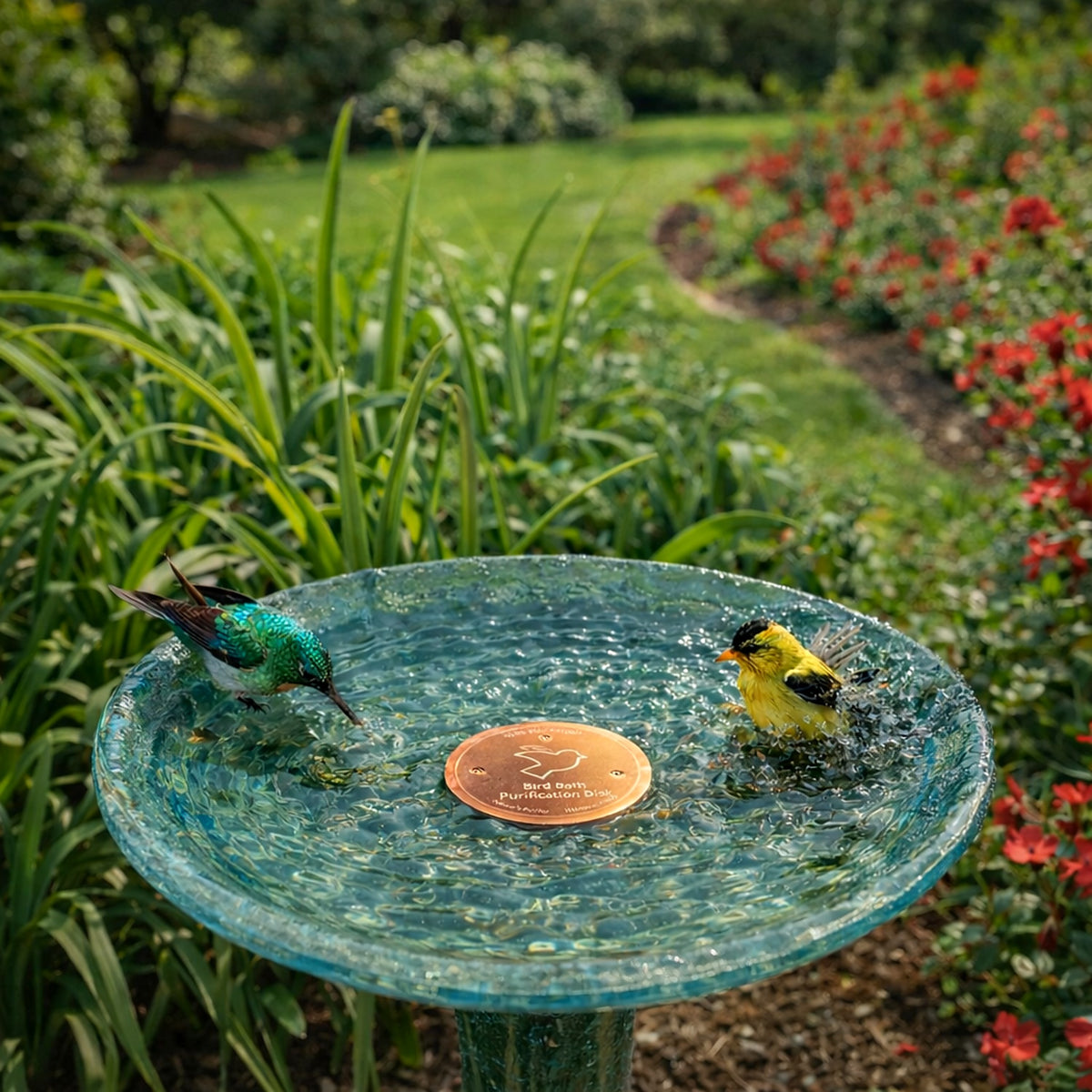 Solid Copper Disc for Bird Baths and Water Features - view 2