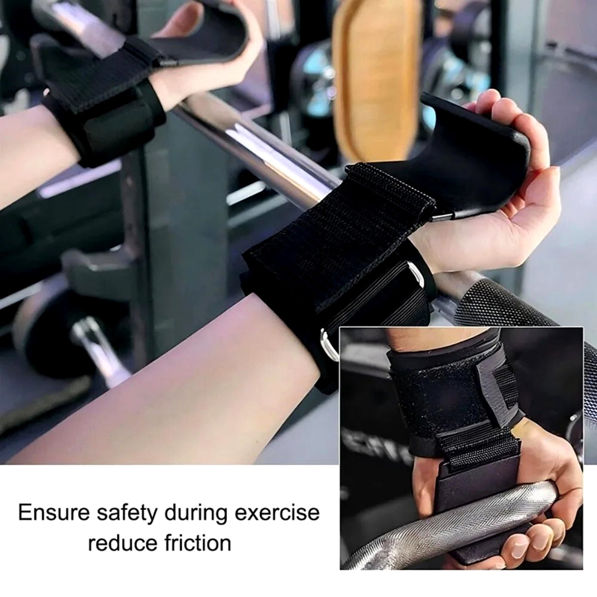 Weight Lifting Hook Straps with Wrist Support, Pair - view 3