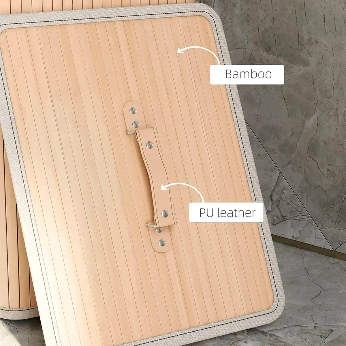 Collapsible Bamboo Laundry Hamper with Lid, 70 L - view 4