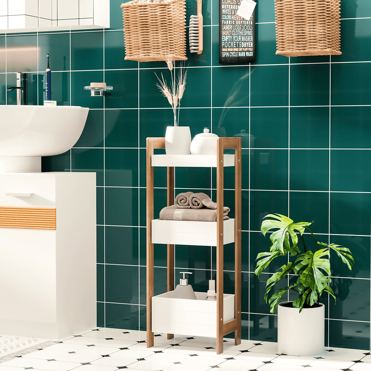 3-Tier Bamboo Bathroom Shelves