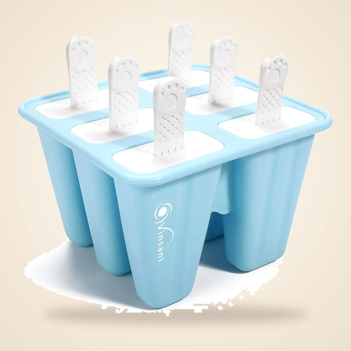 Blue silicone ice lolly mould, 6 cavities