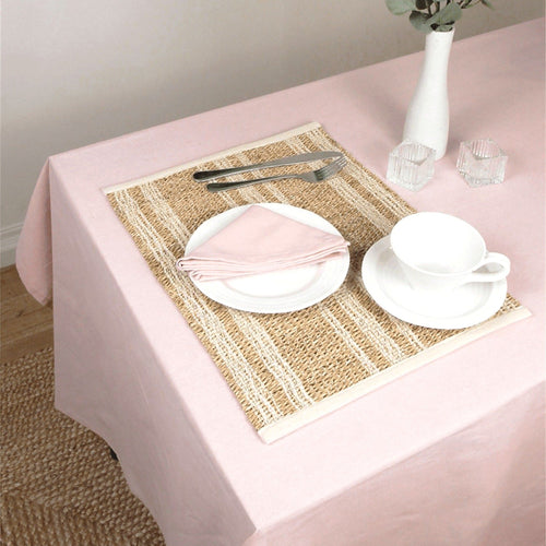 100% Cotton Tablecloth, Blush, 240 × 140 cm