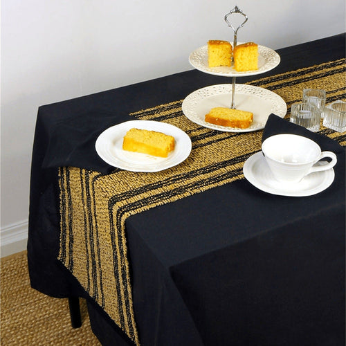 100% Cotton Tablecloth, Black, 240 × 140 cm