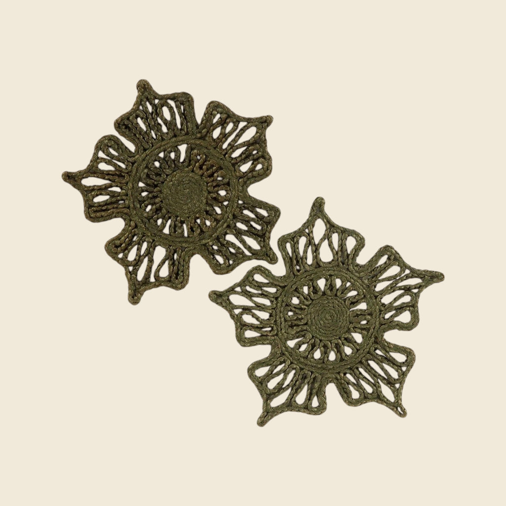 Jute Star Placemats, Olive, Set of 2 - view 2