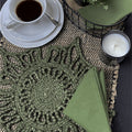 Jute Star Placemats, Olive, Set of 2 - view 5