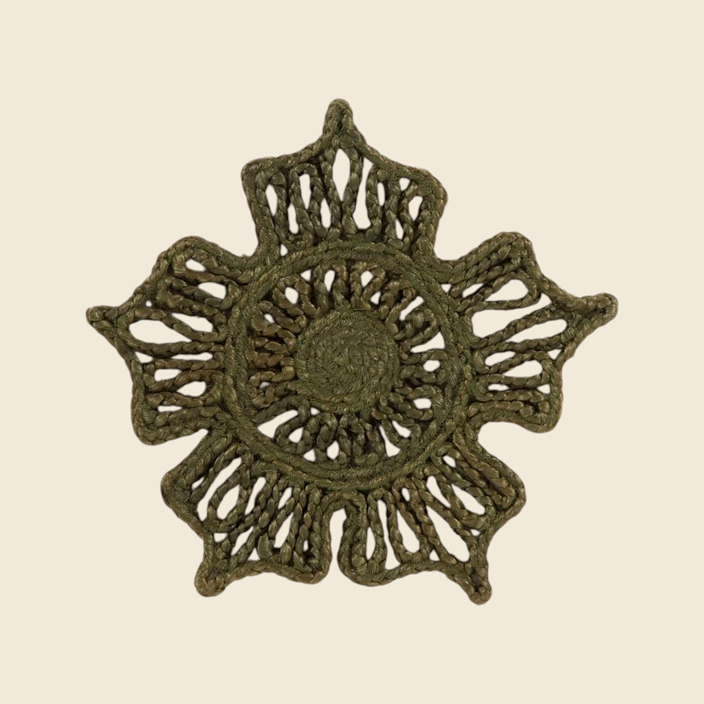 Jute Star Placemats, Olive, Set of 2 - view 6