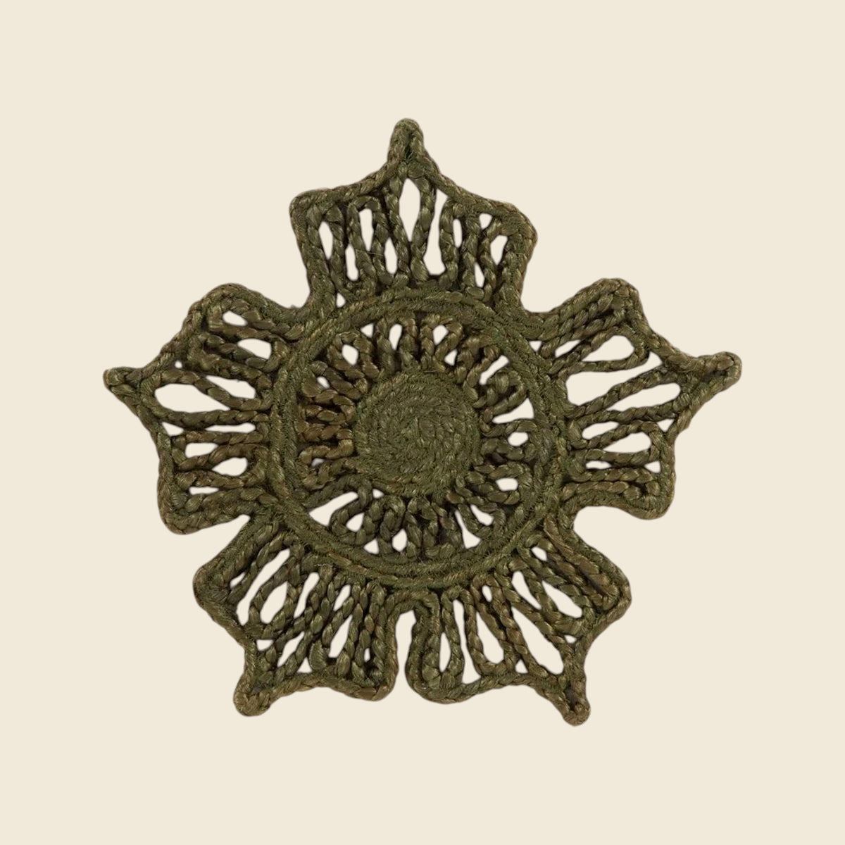 Jute Star Placemats, Olive, Set of 2 - view 6