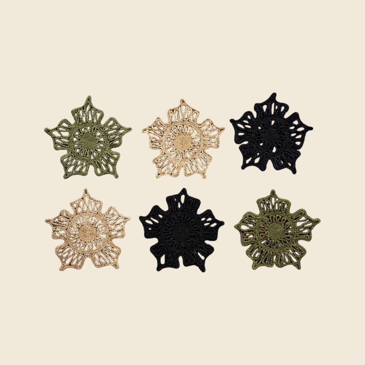 Jute Star Placemats, Natural, Set of 2 - view 3