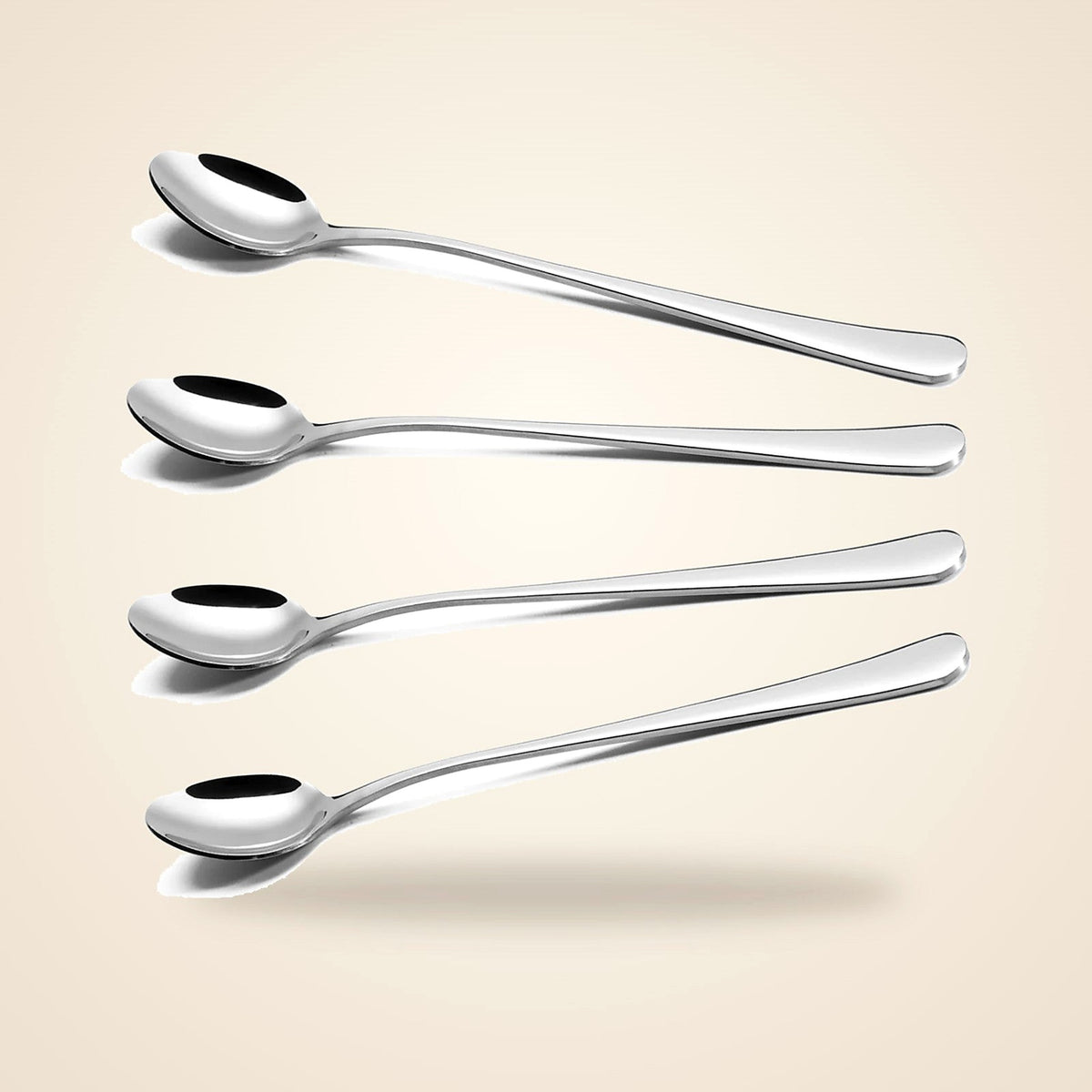 Polished stainless steel latte spoons