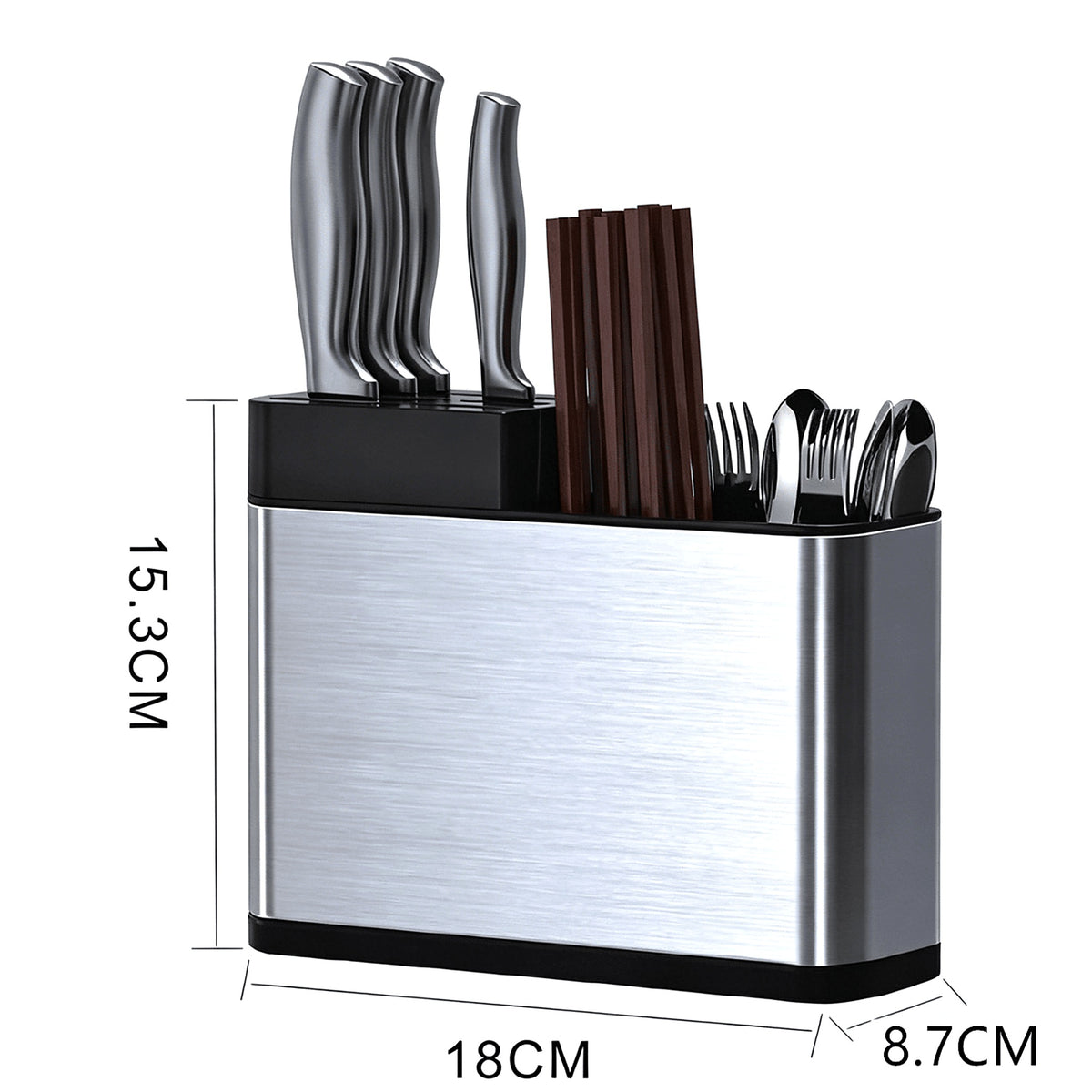 Utensil holder dimensions: 15.3 x 18 x 8.7 cm