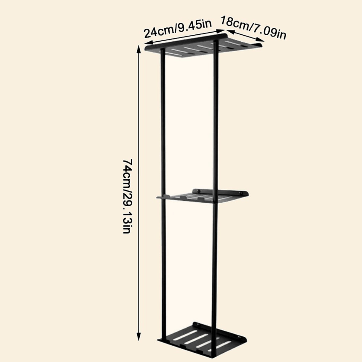 Wall-Mounted Towel Shelf with 3 Rails