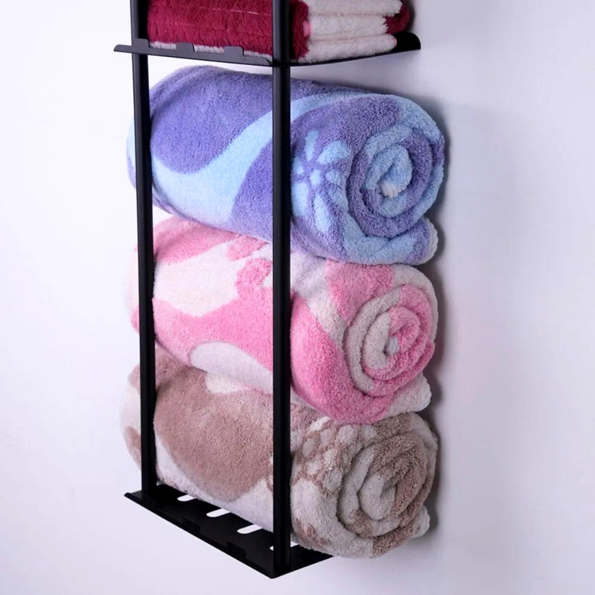 Wall-Mounted Towel Shelf with 3 Rails - view 4