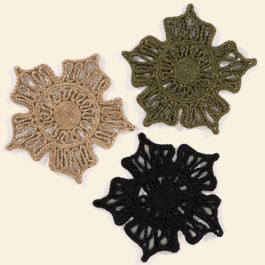 Jute Placemats, 36 cm, Black, Set of 2 - view 4