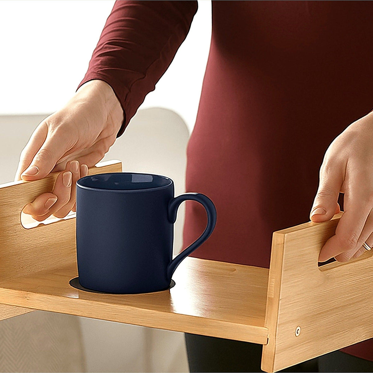 Bamboo tray used as a serving tray