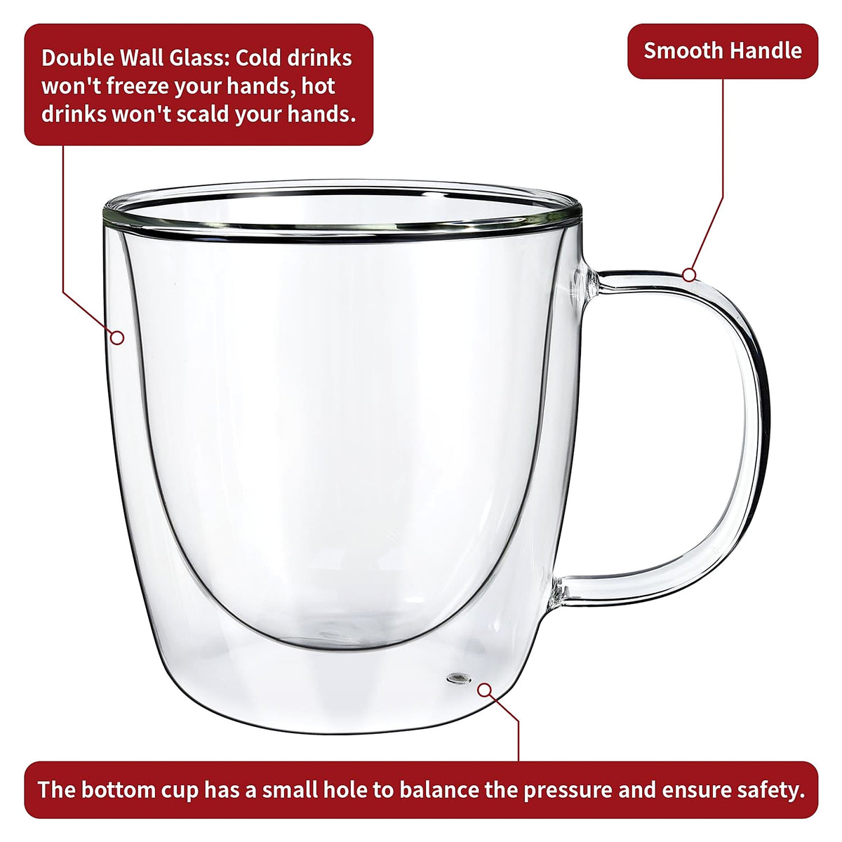 Double-walled glass cup, 400 ml