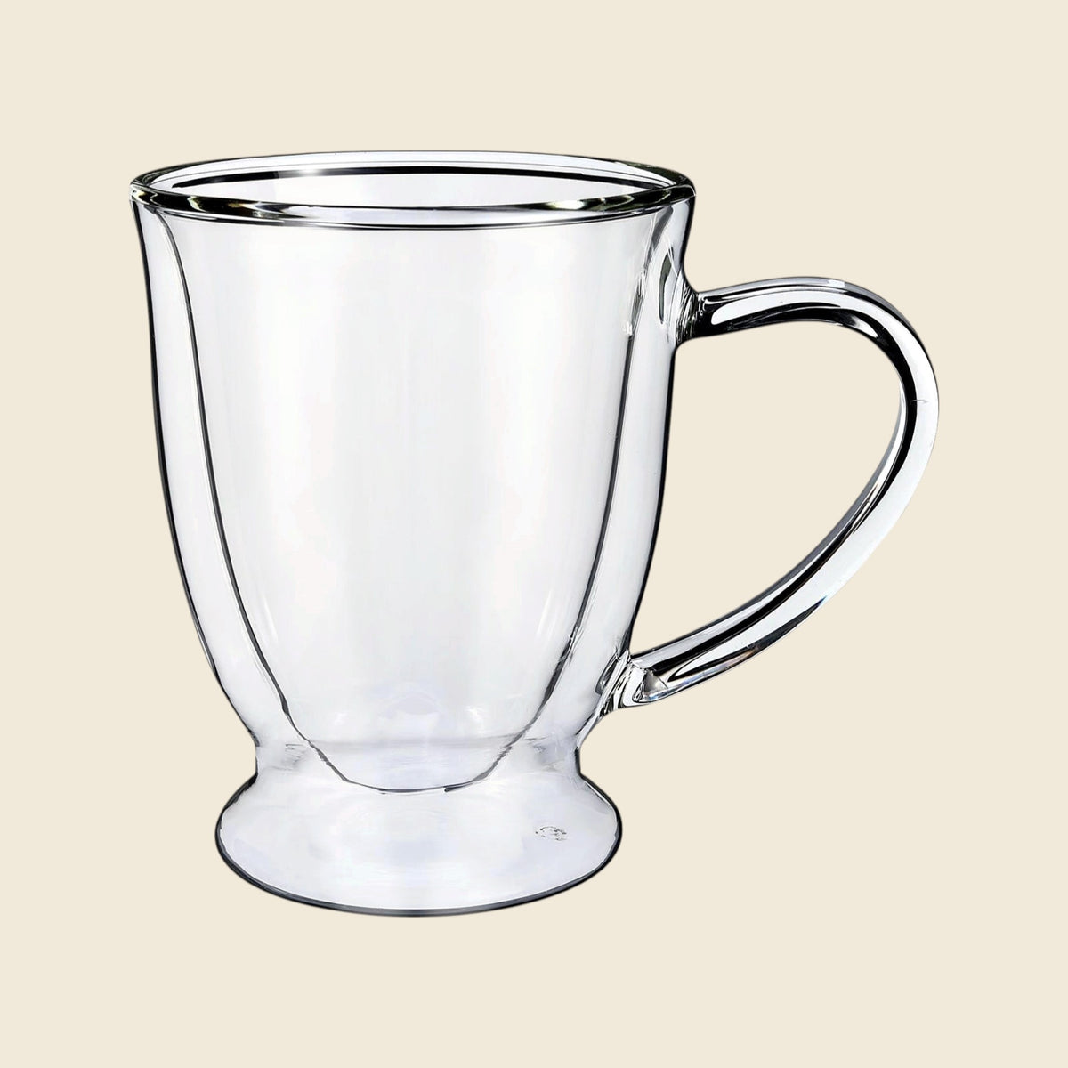 270 ml double-walled glass cup with handle