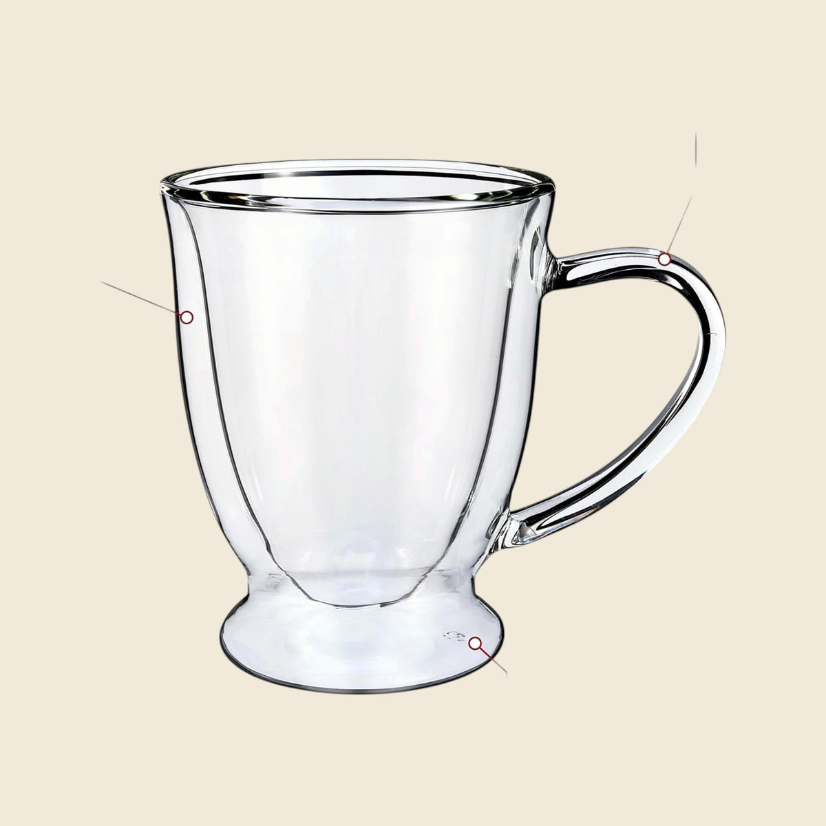 Double-wall insulation of the glass cup