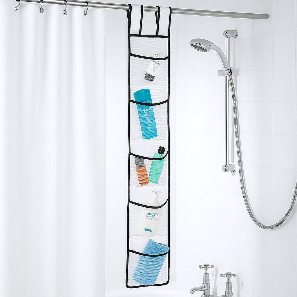 7-pocket hanging mesh shower caddy