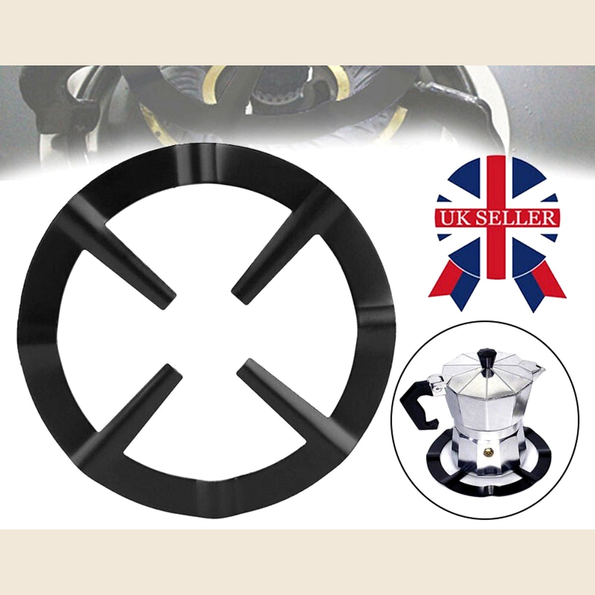 Metal gas ring reducer trivet