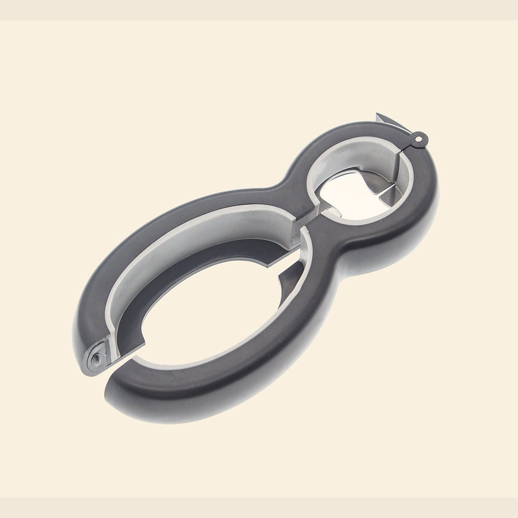 Grey 6-in-1 bottle and jar opener