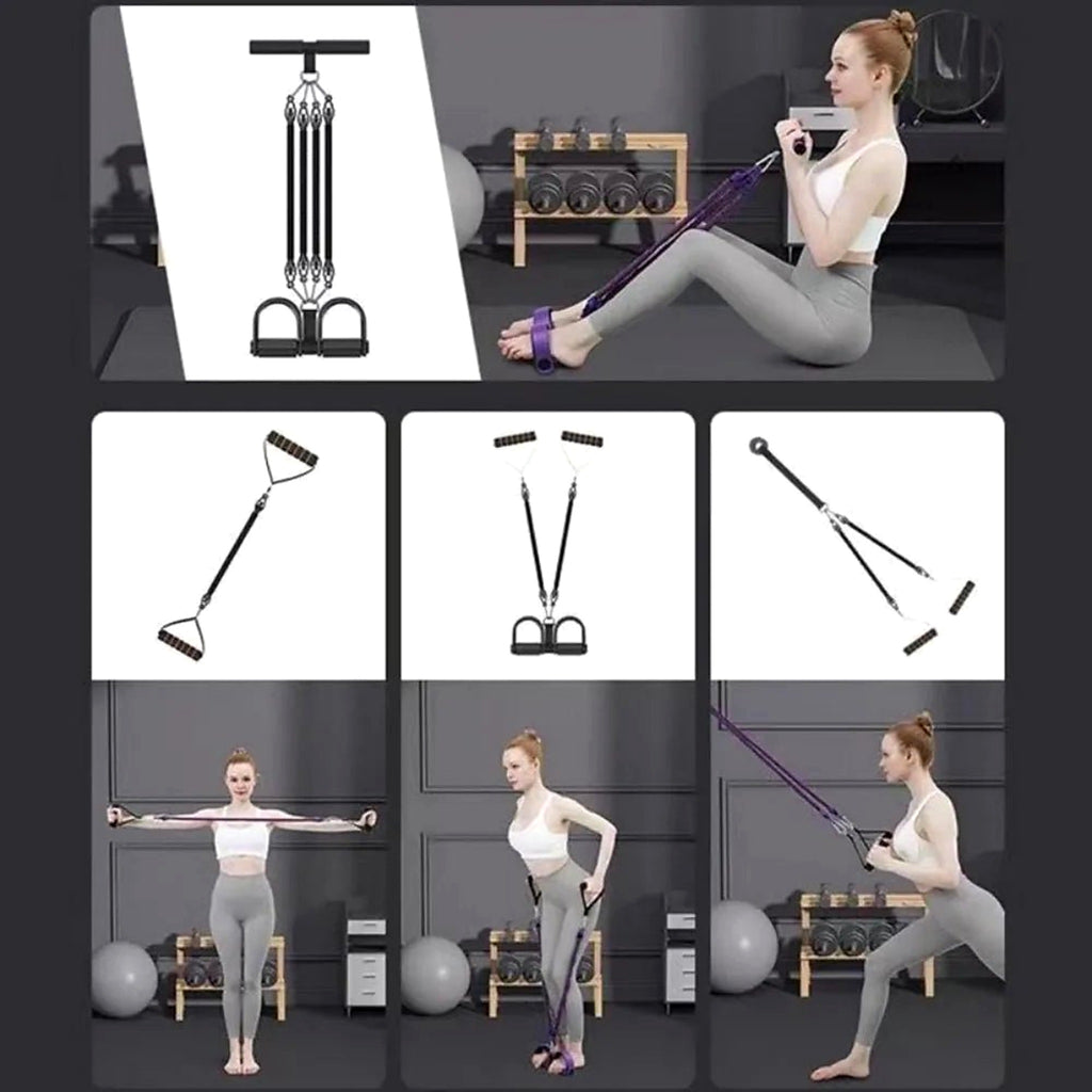 Pedal Resistance Band with 4 Adjustable Tubes, 25–100 lb - view 2