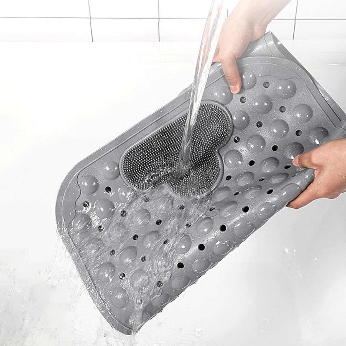 Suction cups gripping the tub