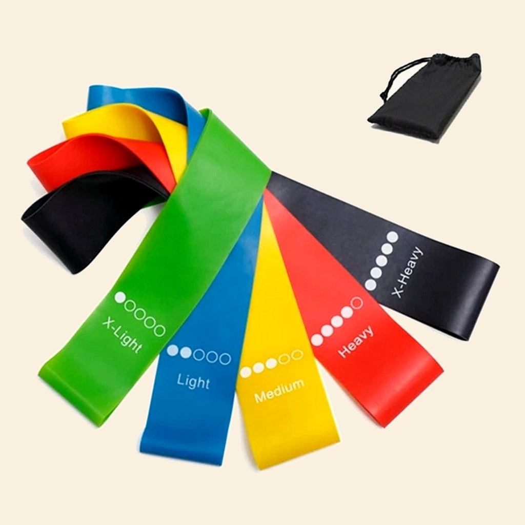 Five resistance loop bands fanned out