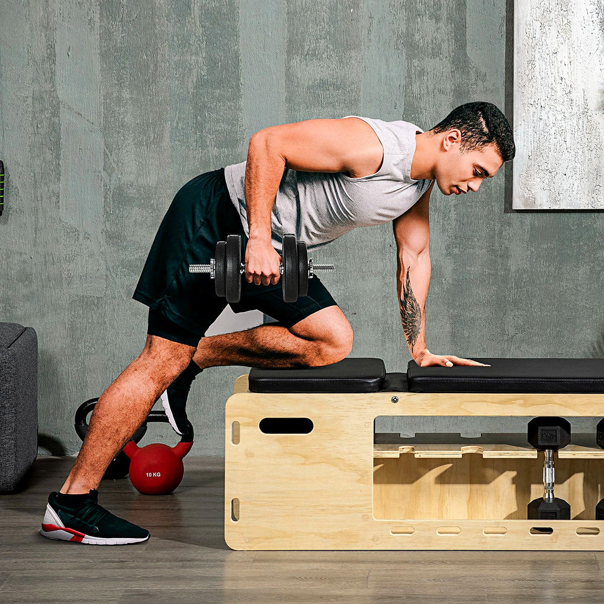 20 kg Adjustable Dumbbell Set, Black - view 2