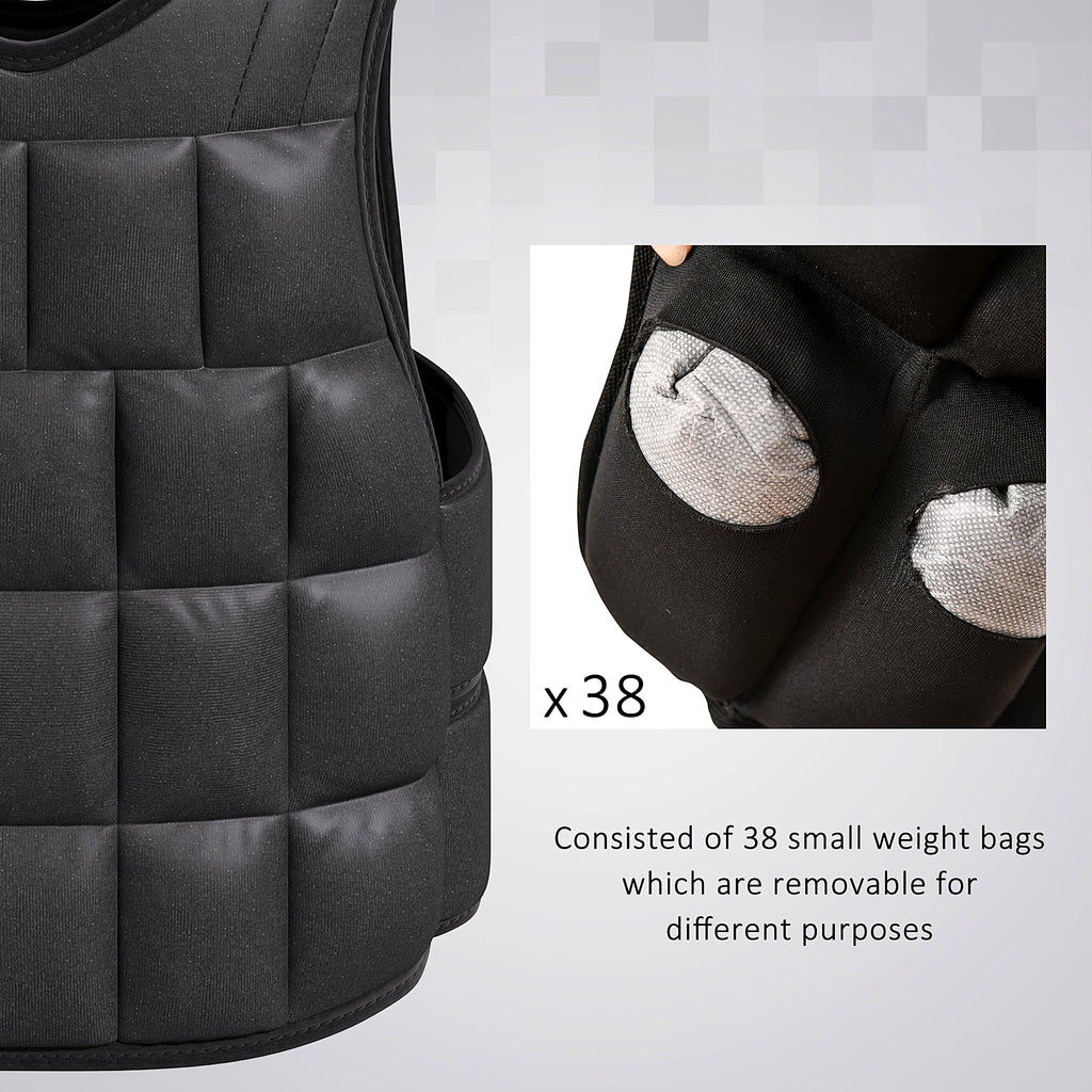10 kg Adjustable Weighted Vest, Black - view 4