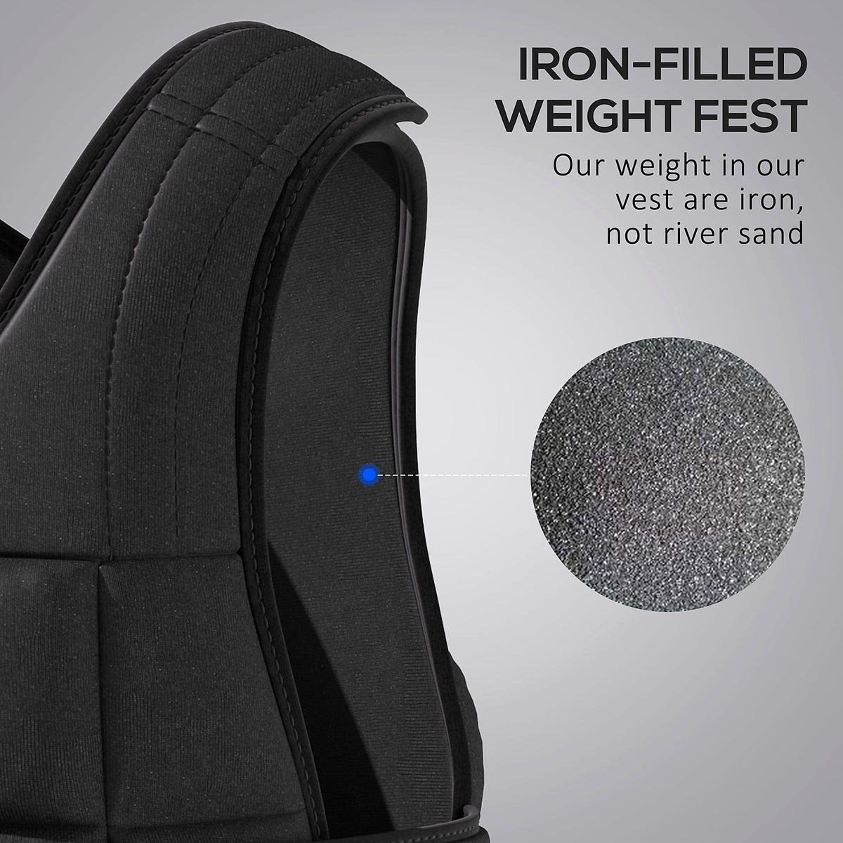 10 kg Adjustable Weighted Vest, Black - view 5