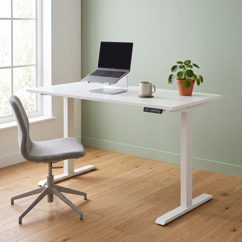 Electric Standing Desk with Memory Presets, White