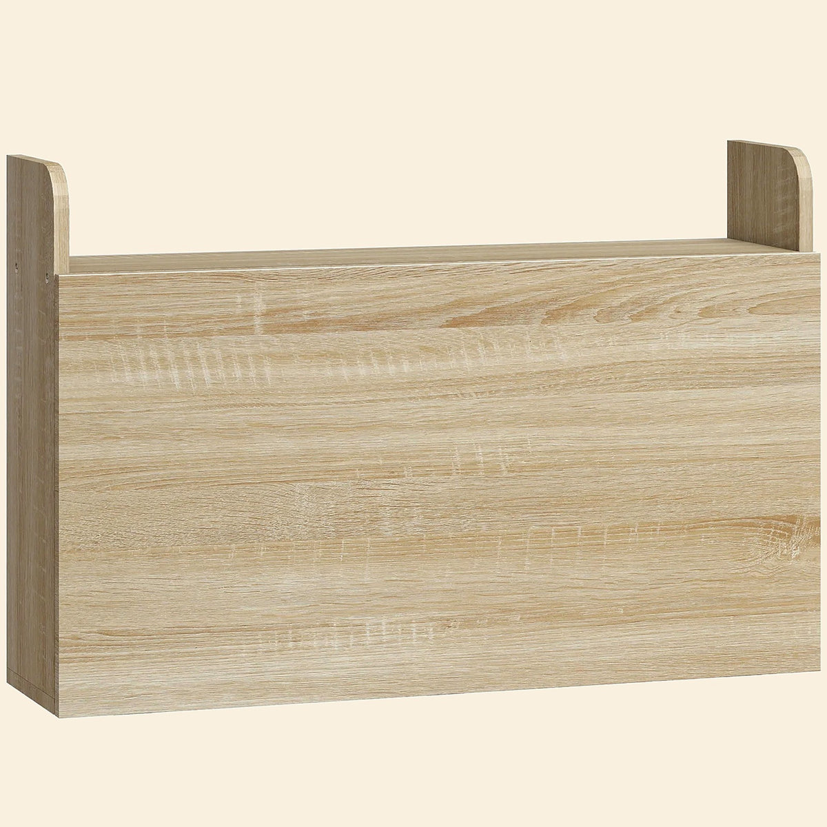 Wall-Mounted Drop-Leaf Desk with Storage, Oak Effect