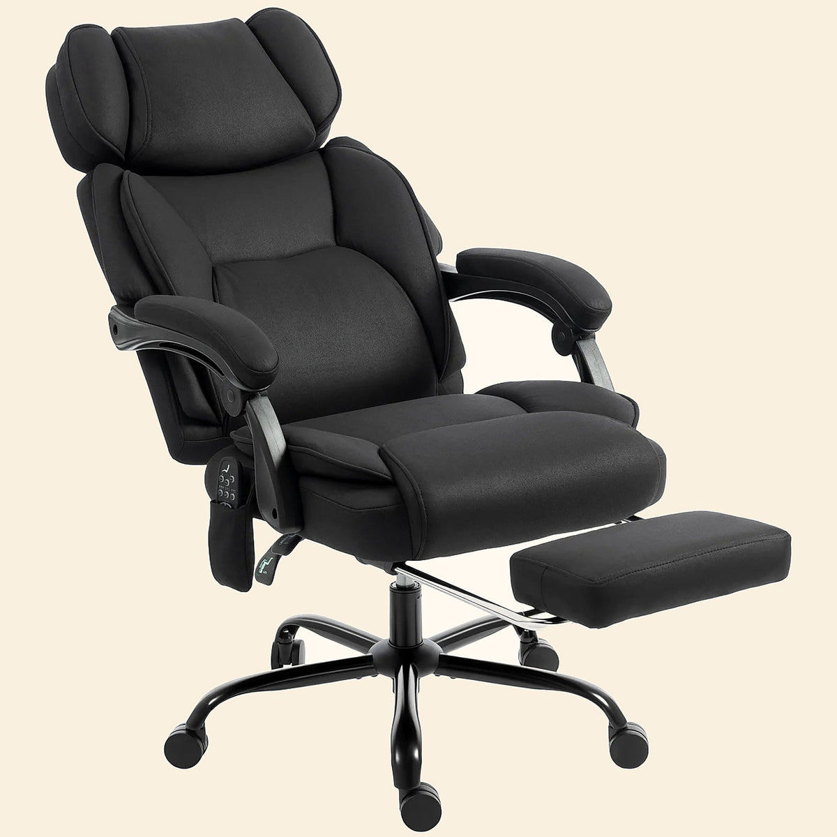High Back Desk Chair with Vibration Massage and Heat, Black