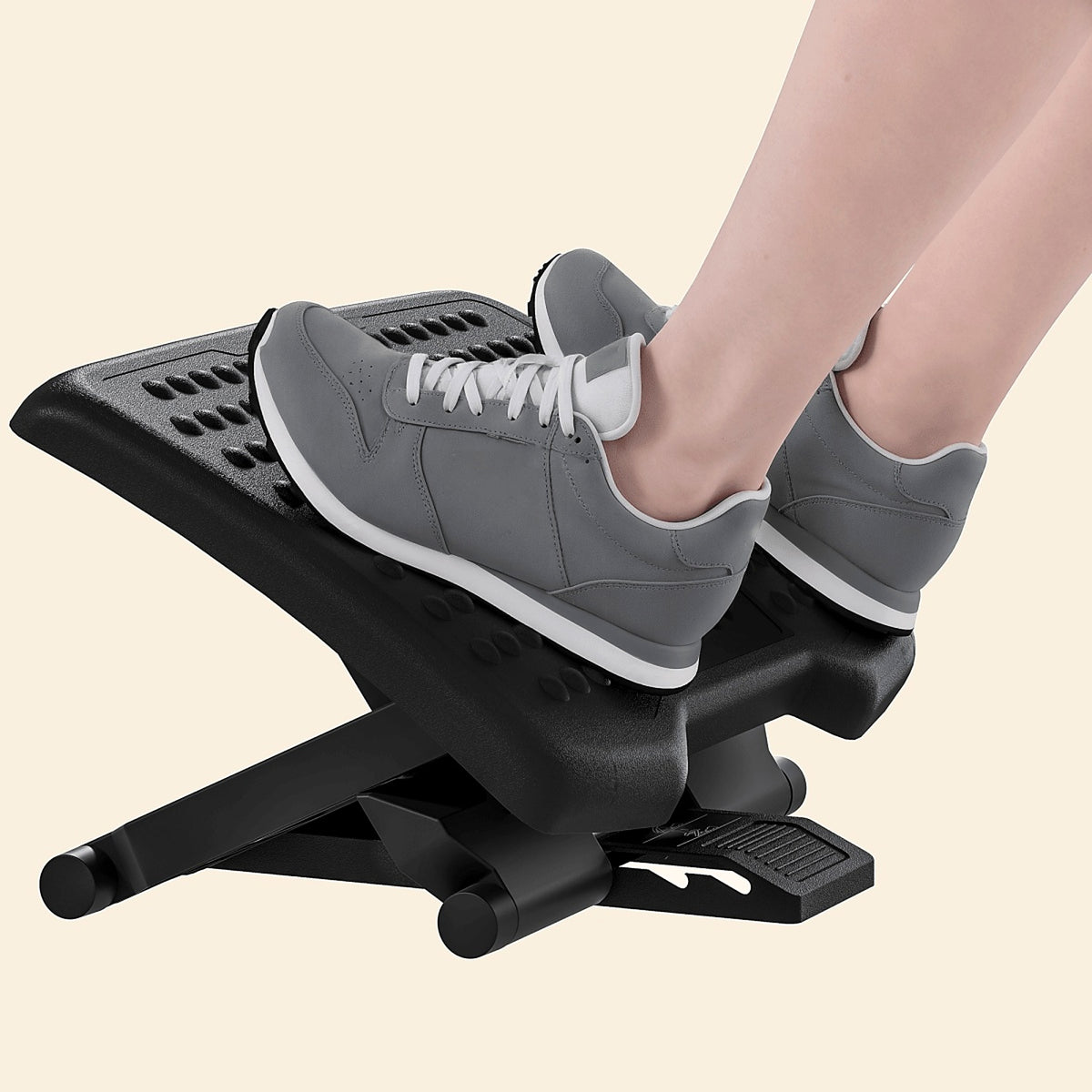 Under-Desk Footrest with Roller Surface, Black