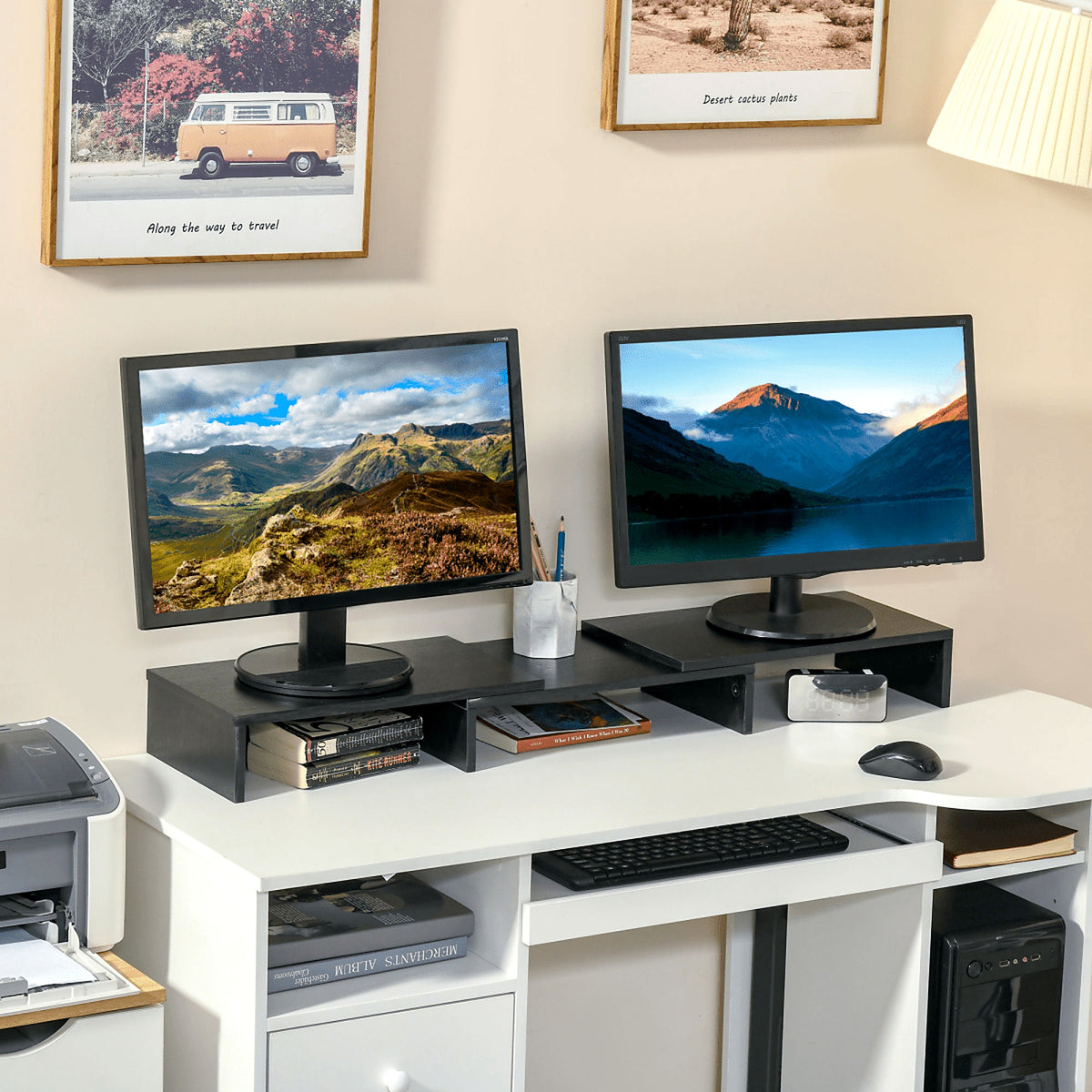 Extendable Monitor Stand with Storage, 80–117 cm - view 2
