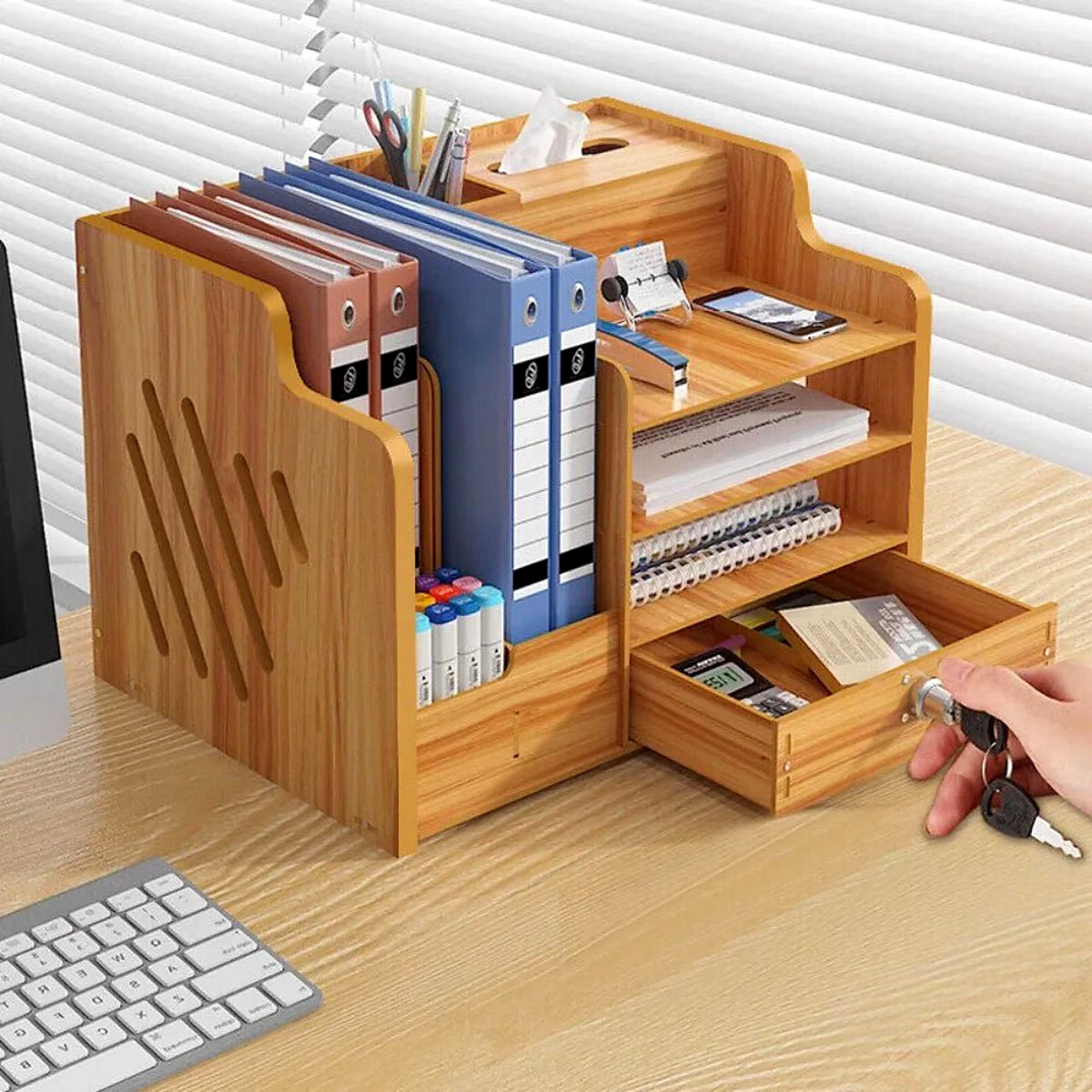 Wooden Desktop Organiser