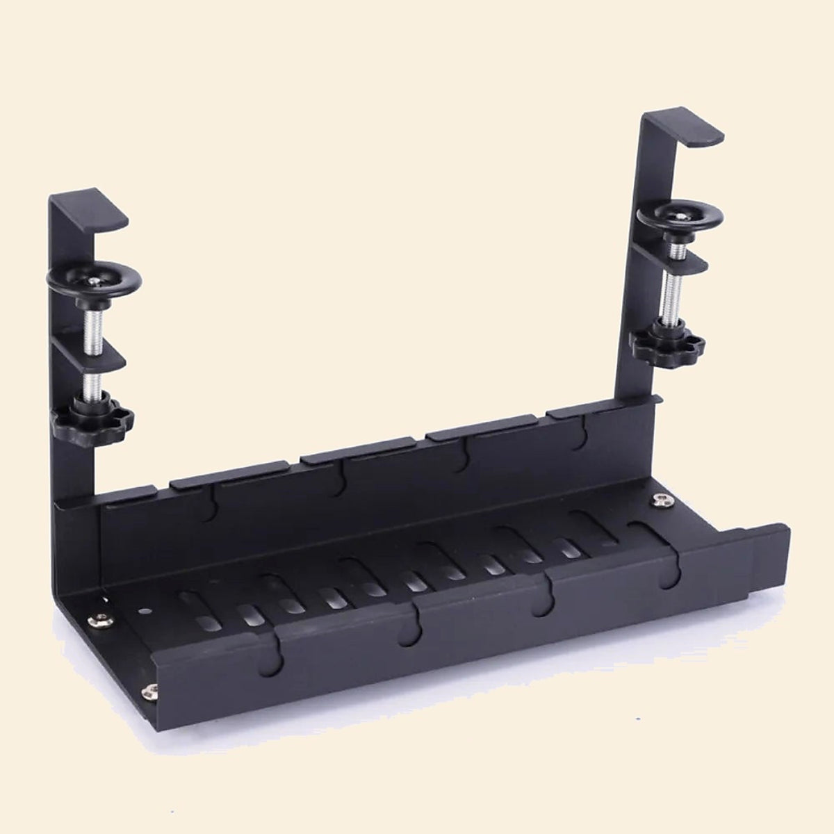 No-Drill Under-Desk Cable Tray with Clamps - view 4