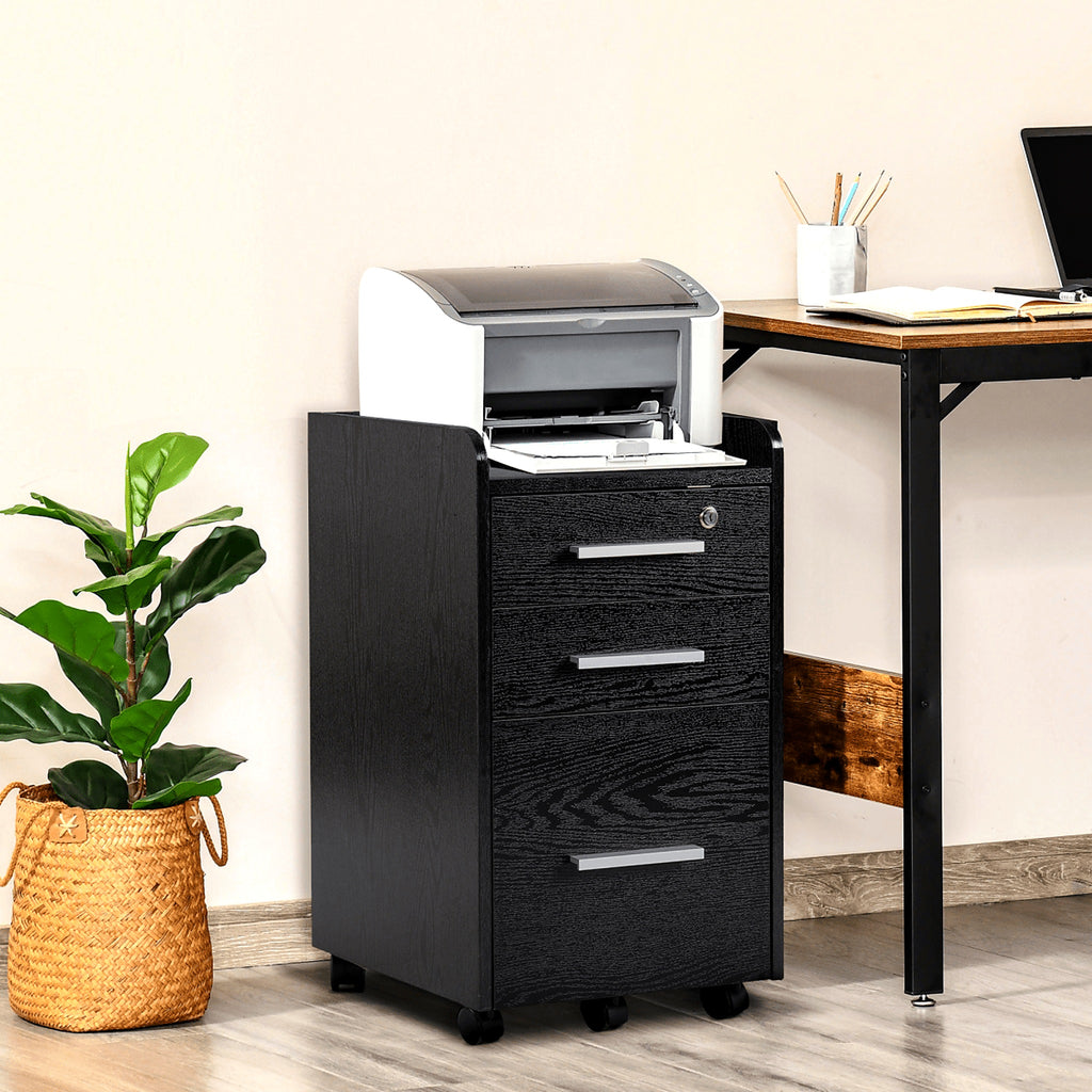 Mobile Office Storage Cart with 3 Drawers - view 2