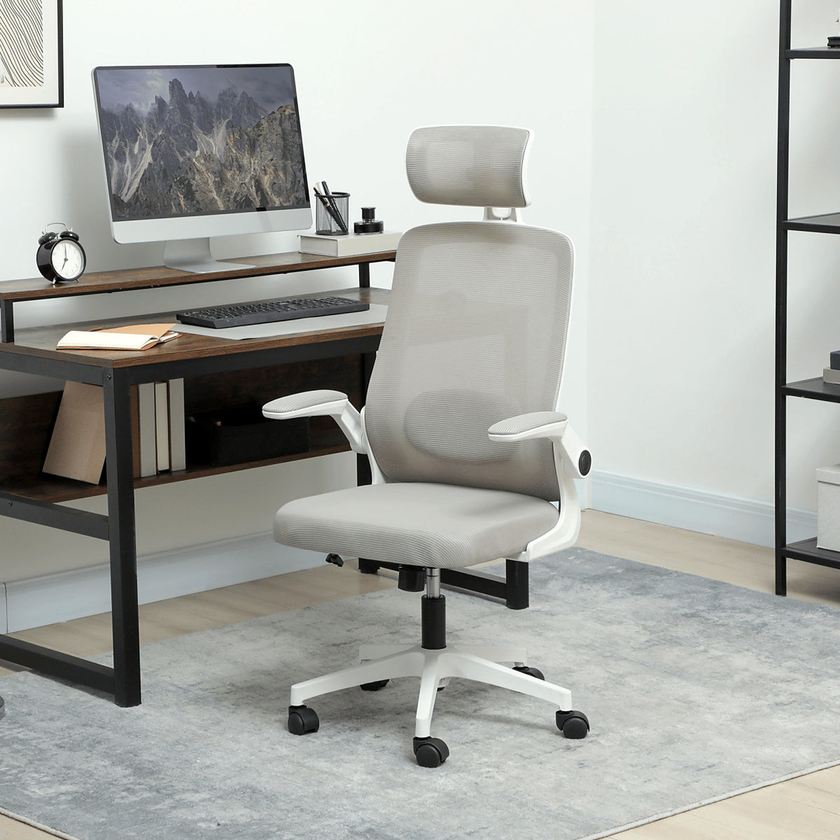 Mesh Office Chair with Headrest and Adjustable Lumbar Support - view 4
