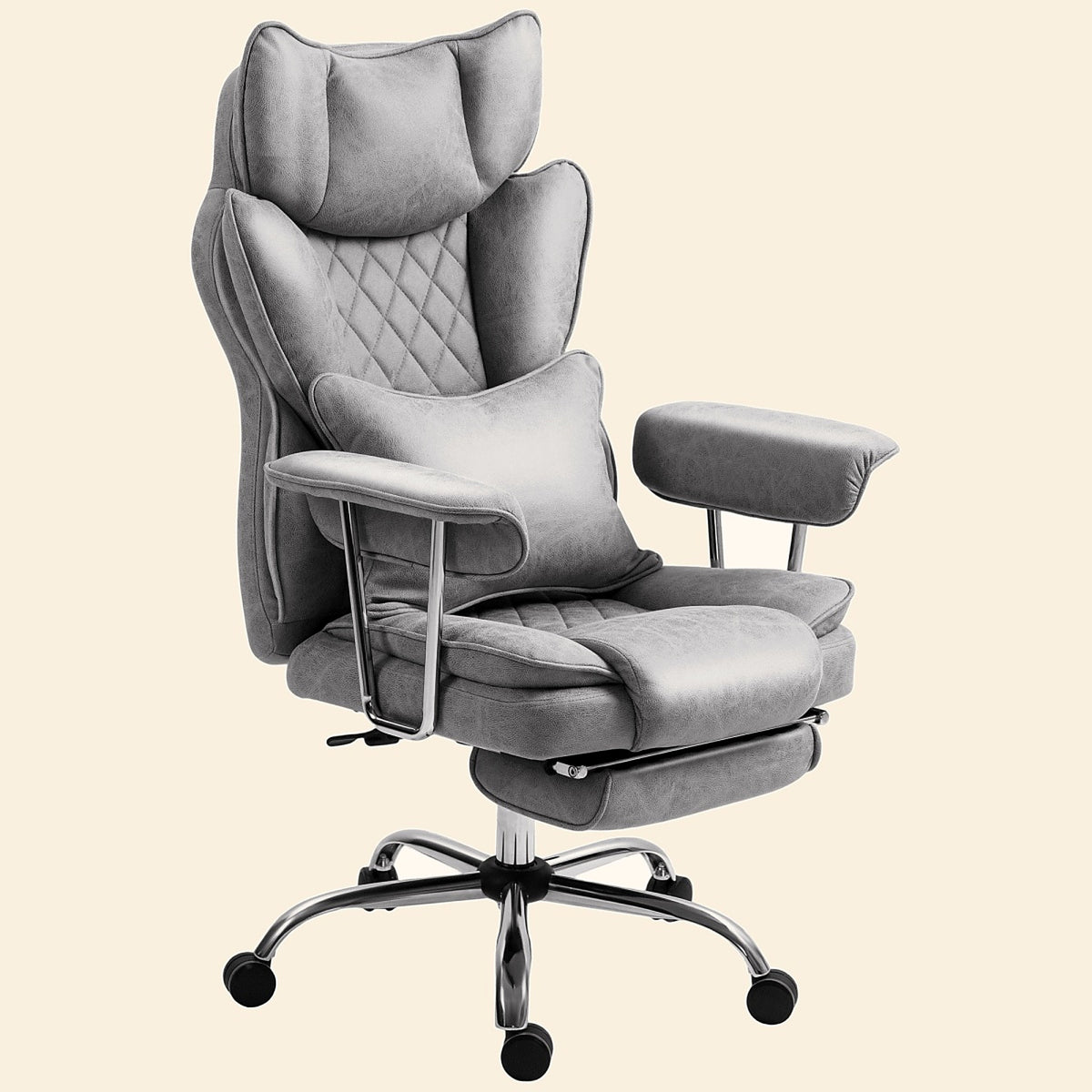 High Back Leathaire Desk Chair with Footrest