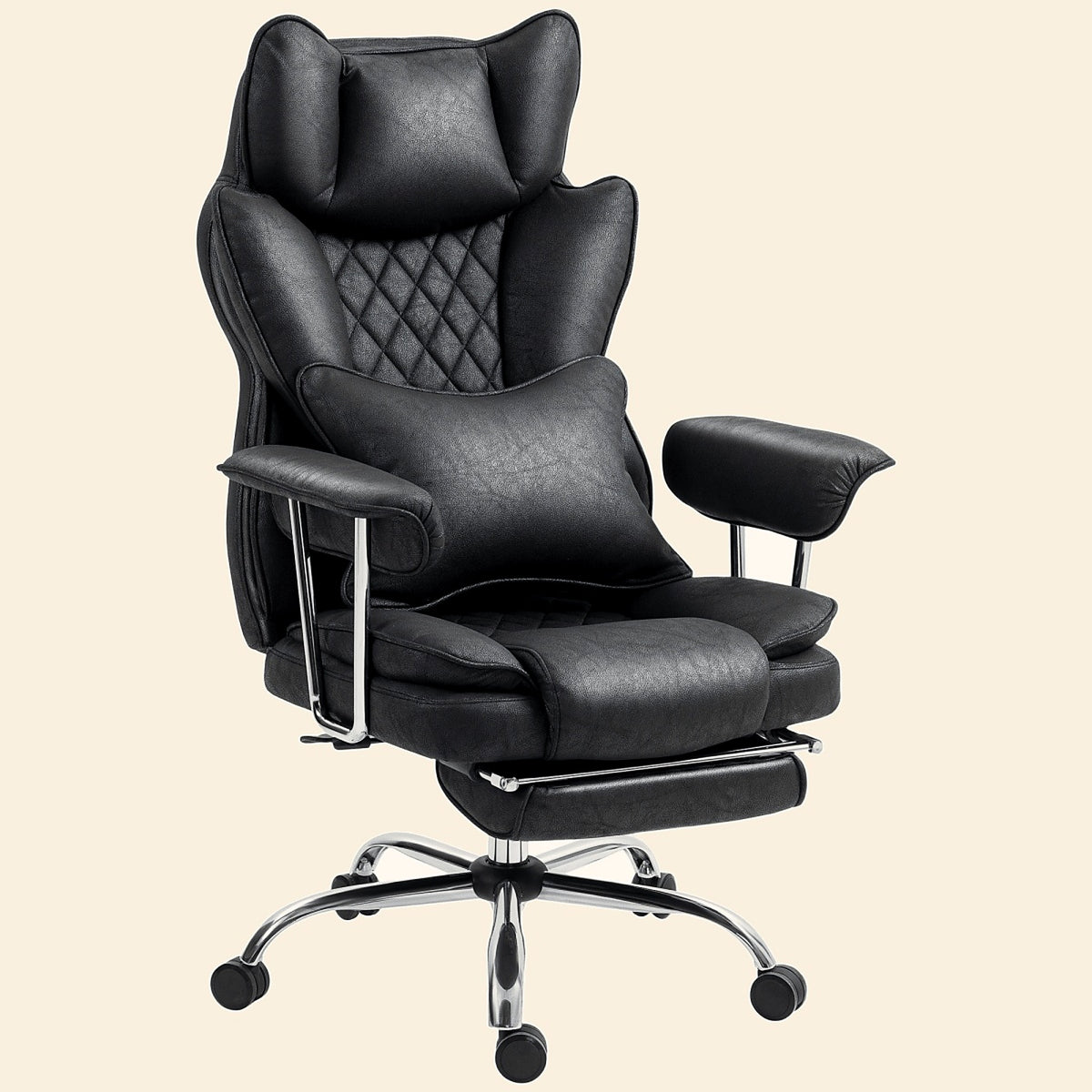 High Back Leathaire Desk Chair with Footrest - view 2