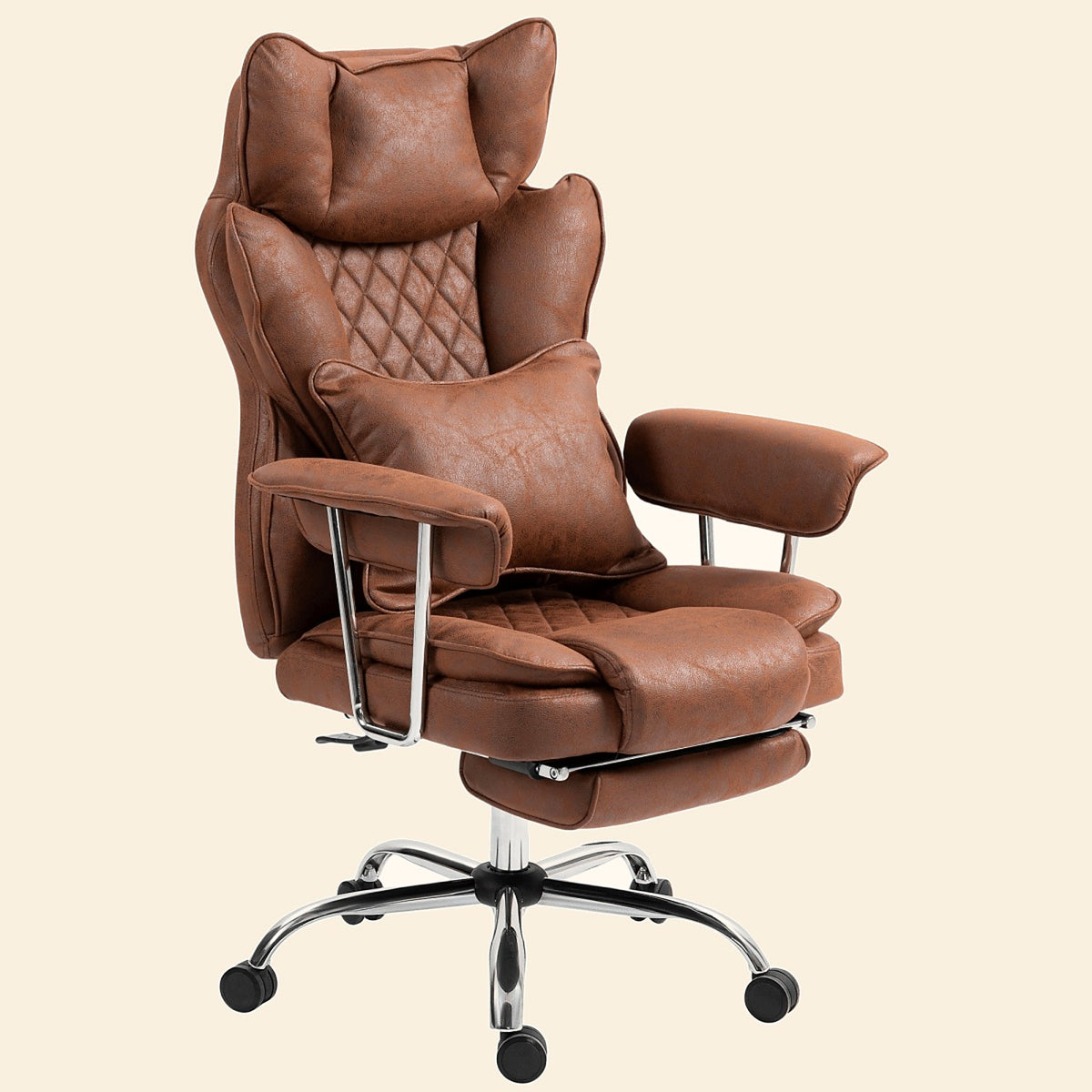 High Back Leathaire Desk Chair with Footrest - view 3
