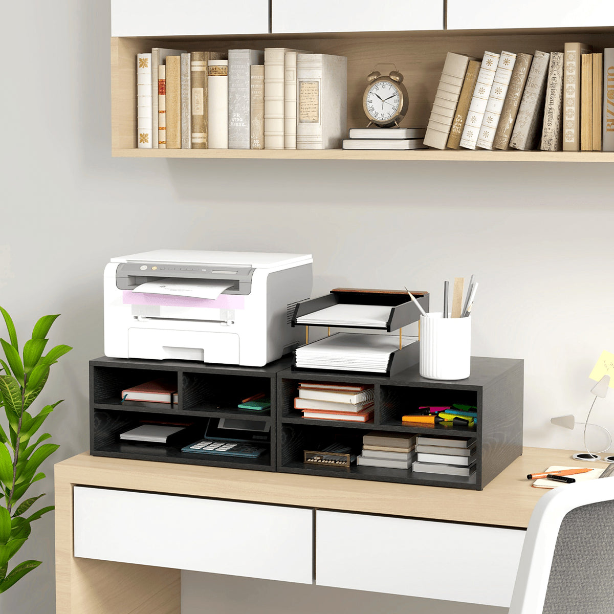 Desktop Printer Stand with 3 Compartments - view 7