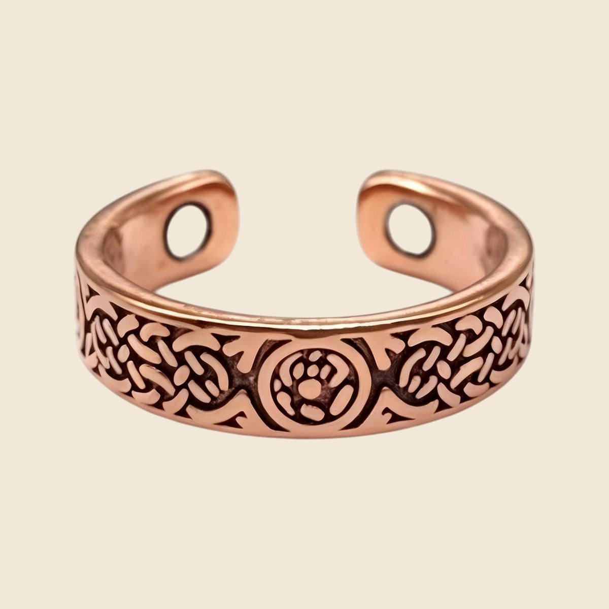 Copper Adjustable Open Ring - Design 2