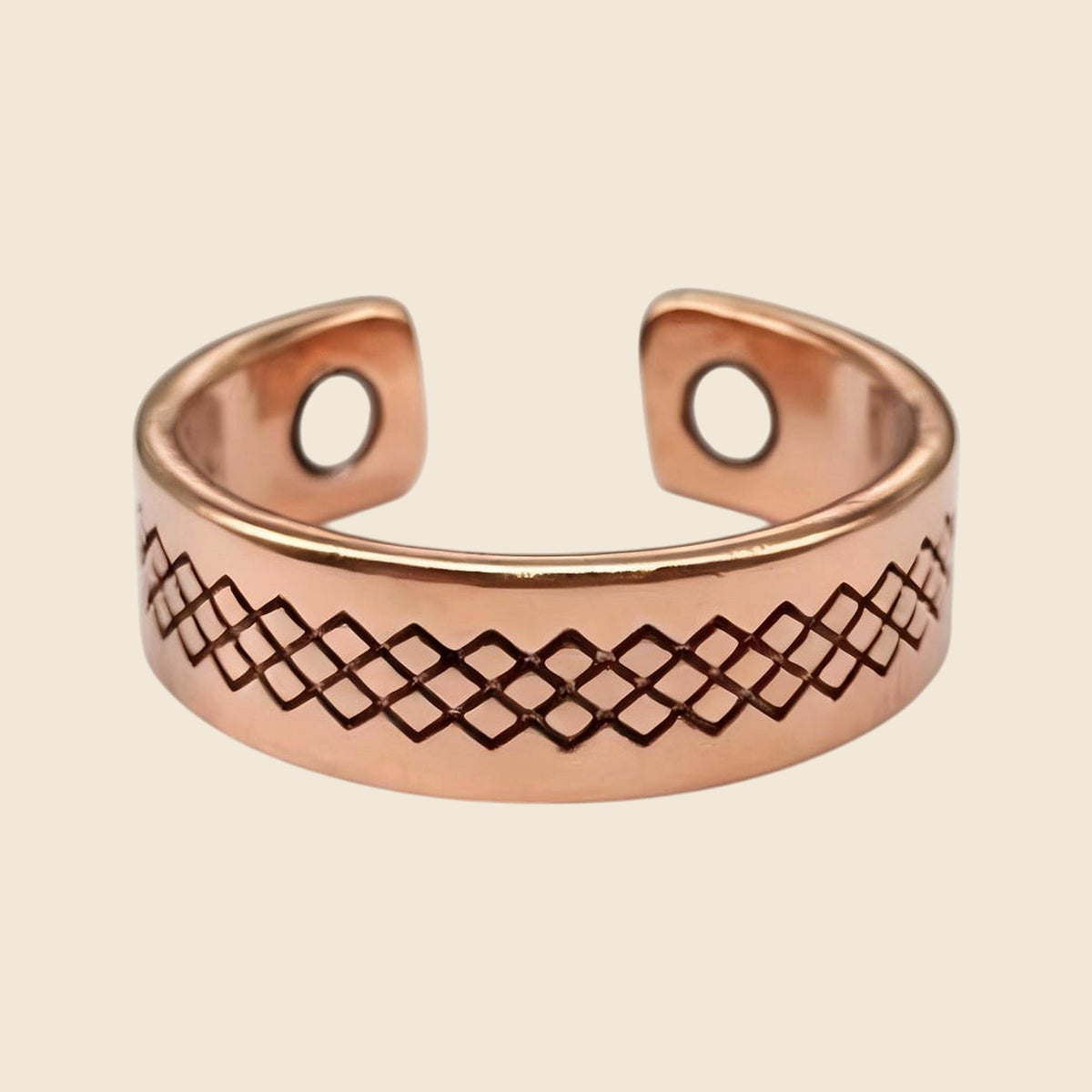 Copper Adjustable Open Ring - Design 3