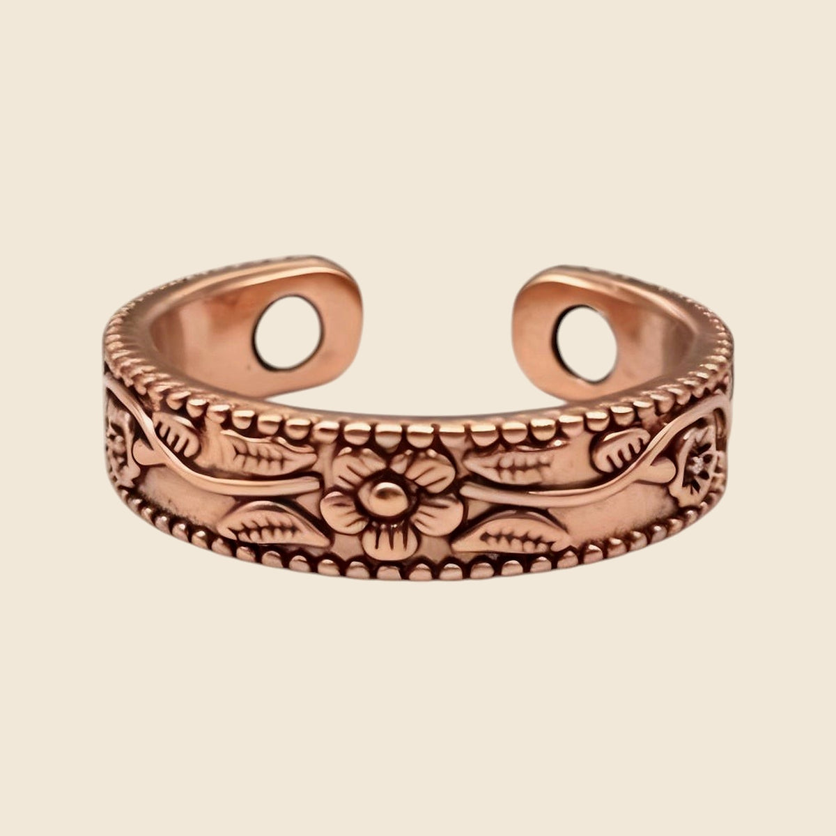 Copper Adjustable Open Ring - Design 4